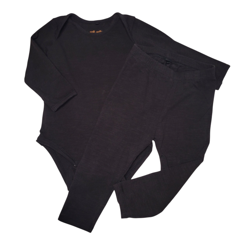 Body und Leggings Set Schwarz - Soft Gallery - 68