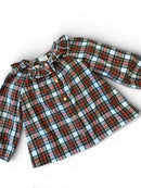 Bluse Mädchen Rüschenkragen rot kariert Gr.116 | Crewcuts