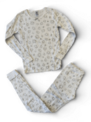 Pyjama Creme mit silbernen Stern- und Feuerwerksmustern Gr.152 | Petit Bateau