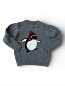 Pullover Grau mit Pinguin Gr.98 | il gufo