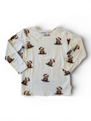 Pyjama Creme mit Weihnachtsteddy-Print Gr.104 | konges slojd