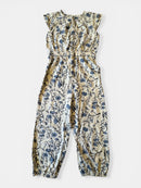 Jumpsuit Beige mit floralem Muster Gr.110 | MINIATURE