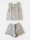 Pyjama kurz Mädchen Beige mit Leopardenmuster Gr.110/116 | Petit Bateau