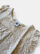 Pyjama kurz Mädchen Beige mit Leopardenmuster Gr.110/116 | Petit Bateau