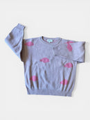 Jaquard-Pullover Puder mit pinken Wölkchen Gr.122/128 | Konges Slövild