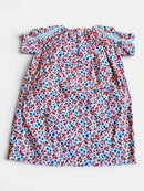 Kleid „Natacha“ weiß mit rot-blauem Blumenprint Gr.104 | Bonpoint