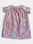 Kleid „Natacha“ weiß mit rot-blauem Blumenprint Gr.104 | Bonpoint