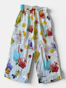 Hose Weiß mit bunten Fruchtdesigns Gr.104/110 | Monnalisa