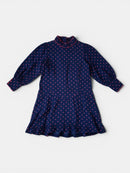 Kleid Midi Dunkelblau mit roten Punkten Gr.110/116 | Little Marc Jacobs