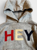 Hoodie "HEY" Grau Gr.128 | AO76