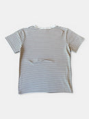 T-Shirt Beige mit hellbraunen Streifen Gr.140 | Bonpoint