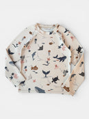 UV Langarm-Badeshirt "Sea Creature / Sandy Mix" Aufdruck Gr.110 | LIEWOOD