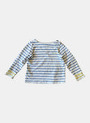 Longsleeve Weiß mit blauen und gelben Streifen Gr.98/104 | Jacadi