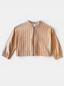 Jacke in Apricot mit Reiverschluß und Nadelstreifen Gr.104 | Sproet & Sprout