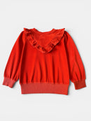 Frottee-Sweatshirt mit Rüschen-Kragen Rot Gr.128 | Emile et Ida