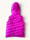 Kinder Steppweste – Ultraleichte Outdoor-Puffer-Weste mit Kapuze in Fuchsia-Pink Gr.128 | Harmont & Blaine