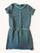Kleid Türkis und Dunkelblau gestreift Gr.128/134 | JAKO-O