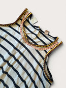 Kleid Weiß mit Dunkelblau und Multicolor-Details Gr.14 | Scotch R'Belle