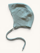 Baby Strickmütze mit Wellensaum – Hellgrüne Pixie-Haube aus Bio-Baumwolle Gr.44-46 | Selana