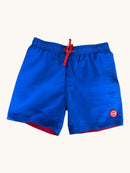 Jungen Badeshorts Schnelltrocknend – Blaue Schwimmhose mit rotem Tunnelzugt Gr.140 | CMP