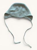 Baby Strickmütze mit Wellensaum – Hellgrüne Pixie-Haube aus Bio-Baumwolle Gr.44-46 | Selana