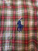 Jungen Hemd Langarm – Rot-grün kariertes Button-Down-Hemd Gr.149 / 10-12 | Polo Ralph Lauren