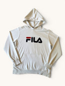 Kapuzenpullover – Weißer Hoodie mit großem Logo-Frontprint Gr.146-152 cm / 11-12 Jahre | Fila