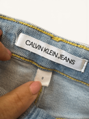 Mädchen Jeansrock – Klassischer Denim Minirock mit ausgefranstem Saum Gr.128 | Calvin Klein Jeans