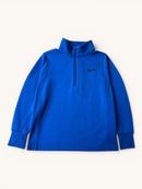 Kinder Sport-Pullover Blau – Troyer mit Half-Zip Reißverschluss Gr.128 | Nike