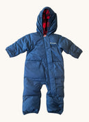 Baby Schneeanzug Dunkelblau – Winteroverall mit Fleece-Kapuze Gr.74-80 | Columbia
