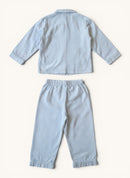 Baby-Pyjama / Schlafanzug (Zweiteiler) Hellblau kariert – Gr. 18M Gr.18M | Pukatuka