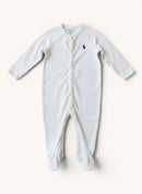 Baby-Strampler / Schlafanzug mit Füßchen in Weiß – Gr. 9M Gr.68 | Ralph Lauren