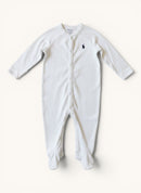 Baby-Strampler / Schlafanzug mit Füßchen in Weiß – Gr. 9M Gr.68 | Ralph Lauren