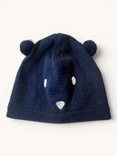 Baby-Strickmütze mit Bären-Öhrchen in Dunkelblau Gr.2-3y | Petit Bateau