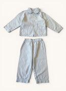 Baby-Pyjama / Schlafanzug (Zweiteiler) Hellblau kariert – Gr. 18M Gr.18M | Pukatuka