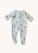 Baby-Schlafstrampler mit Segelboot-Print & Kragen Gr.54 | Unbekannt