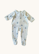 Baby-Schlafstrampler mit Segelboot-Print & Kragen Gr.54 | Unbekannt