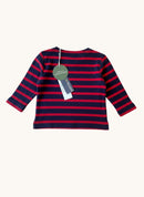Baby-Langarmshirt Gestreift mit Schulterknöpfen – Gr. 67 / 6 Monate | boul'chou BIO