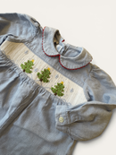 Festlicher Baby-Einteiler / Strampler mit Weihnachtsbaum-Smocking Gr.6m | Vive la fete