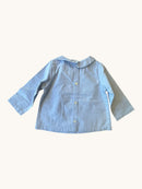 Klassisches Baby-Langarmhemd mit Peter-Pan-Kragen in Hellblau Gr.62 | Jacadi