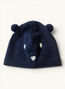 Baby-Strickmütze mit Bären-Öhrchen in Dunkelblau Gr.2-3y | Petit Bateau