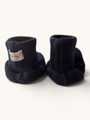 Premium Babyschuhe aus weicher Wolle Dunkelblau Gr.3-6m | Soto