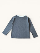 Feines Langarmshirt mit Wellen-Bubikragen in Grau Gr.104 | Jacadi Paris