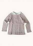Langarmshirt mit Bubikragen & roten Streifen Gr.4A/102cm | Petit Bateau