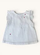 Edle Leinenbluse mit Marienkäfer-Stickerei Gr.6A / 116cm | Jacadi Paris