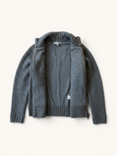 Strickjacke mit Stehkragen & Zopfmuster Dunkelgrau Gr.8 | Bonpoint