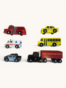 6-teiliges Holzfahrzeuge-Set „Großstadt & Rettung“ | LTV (Le Toy Van)