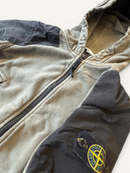 remium Zip-Hoodie im Material-Mix Oliv-Schwarz Gr.10 | Stone Island Junior