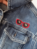 Jeansjacke mit Sonnenbrillen-Stickerei Blau Gr.104 | Mini Rodini