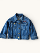 Jeansjacke mit Sonnenbrillen-Stickerei Blau Gr.104 | Mini Rodini